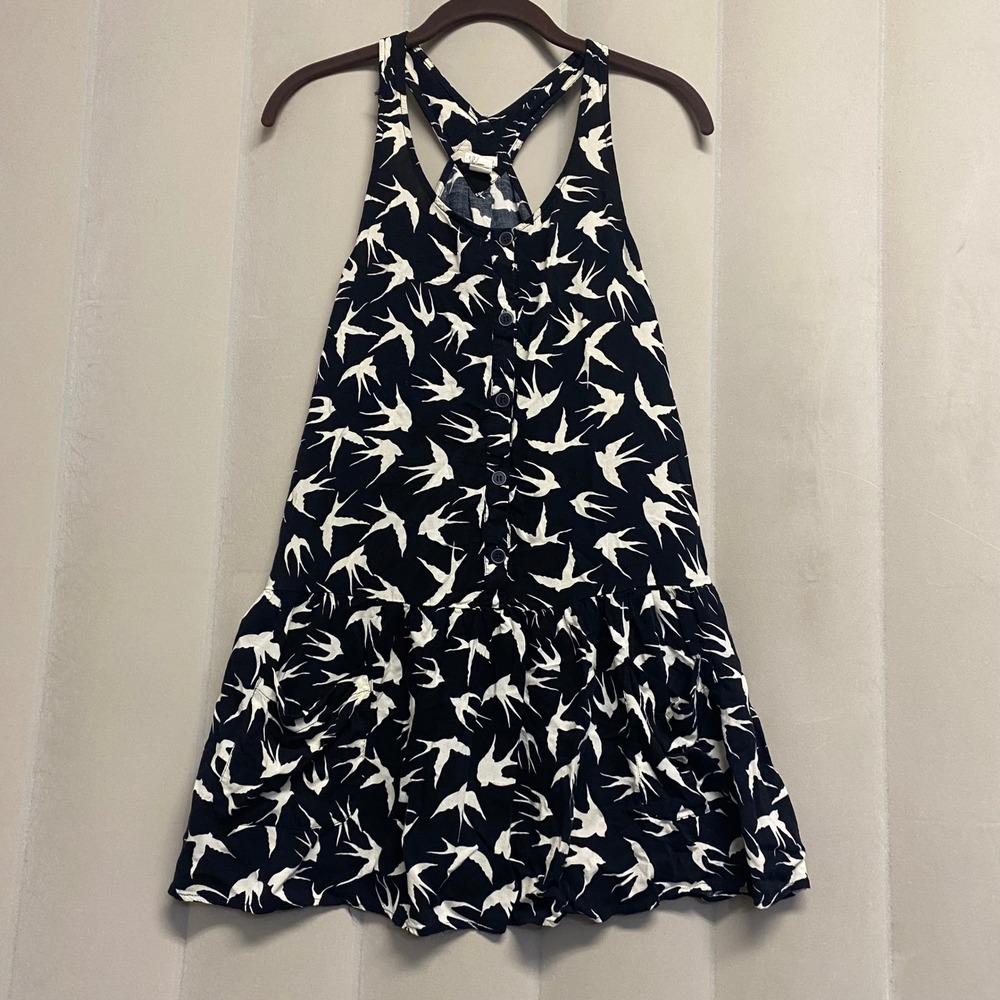 Vintage Forever 21 Women's Dress Small Mini Drop Waist Birds Skater Y2K